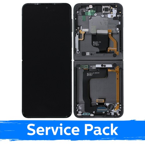 LCD Display Compatible With Samsung F721 Z Flip4 (INNER) with Frame / Graphite / (Service Pack)