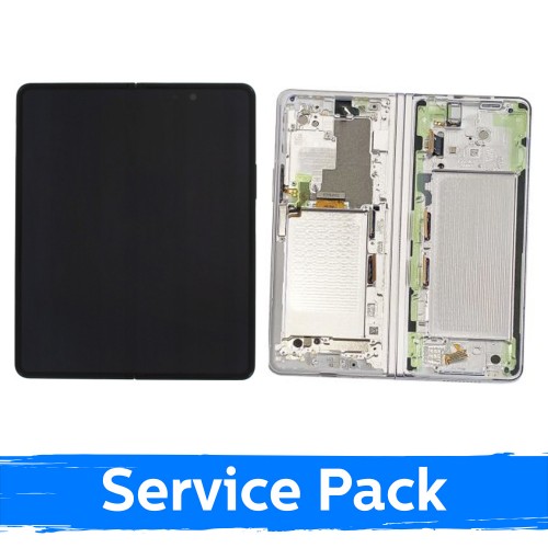 LCD дисплей совместим с Samsung F926 Z Fold3 (внутренний) с рамкой / Phantom Silver / (Service Pack)