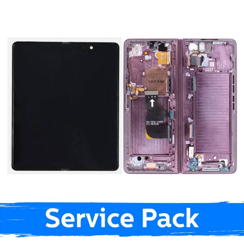 LCD ekranas Samsung F936 Z Fold4 (VIDINIS) su rėmeliu / Burgundy / (Service Pack)