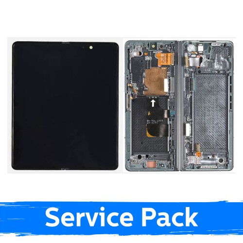 LCD ekranas Samsung F936 Z Fold4 (VIDINIS) su rėmeliu / Graygreen / (Service Pack)