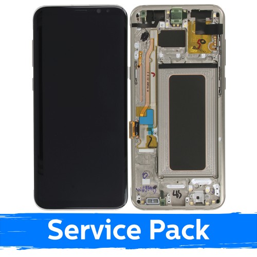 LCD Display Compatible With Samsung G955 S8 Plus with Frame / Gold / (Service Pack)
