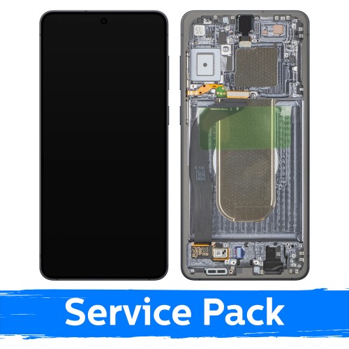 LCD ekranas Samsung S937 S25 Edge su rėmeliu / Titanium Silver / (Service Pack)