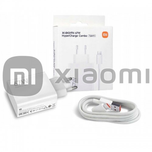 Įkroviklis Xiaomi MDY-12-EH (BHR9465EU) baltas 67W (su pakuote) + laidas Type-C / Originalus 100% /