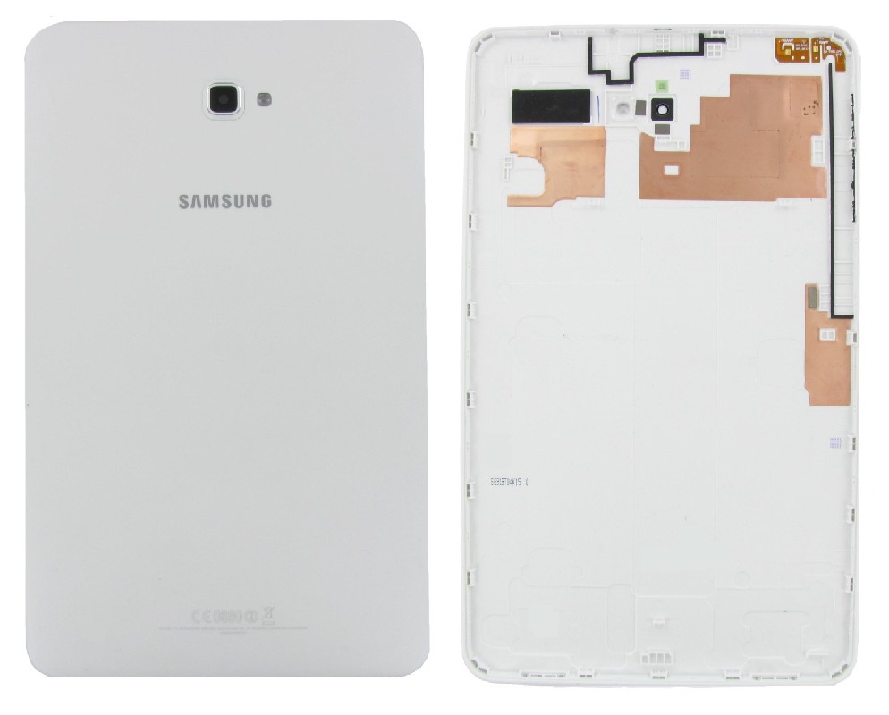 Задняя крышка для Samsung T580 Tab A 10.1 (2016) белая Оригинал (б/у Grade C)