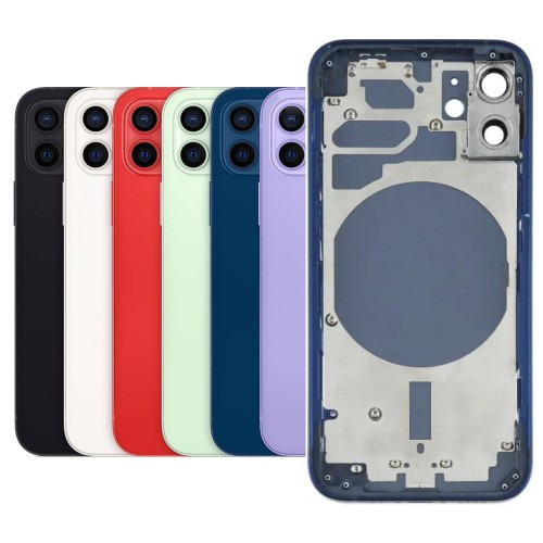 Back Cover Compatible With iPhone 12 Mini with Full Housing / Red / OEM