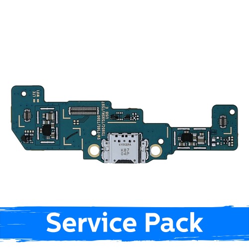 Charging Port Compatible With Samsung T595 Tab A 10.5 (2018) with Flex / Plata (Service Pack)