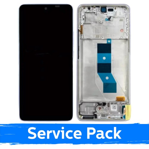 LCD ekranas suderinamas su Xiaomi Redmi Note 14 5G / Poco M7 Pro 5G su rėmeliu / levandų violetinis / (Service Pack)