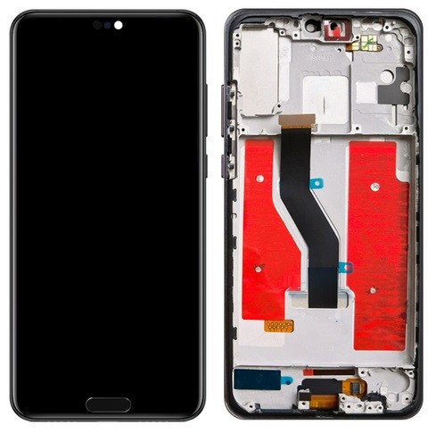LCD экран Huawei P20 Pro с тачскрином, кнопкой Home и рамкой чёрный OLED
