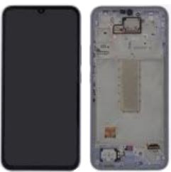 LCD screen Samsung A346 A34 5G 2023 with touch screen and frame Violet original (assembled service pack)
