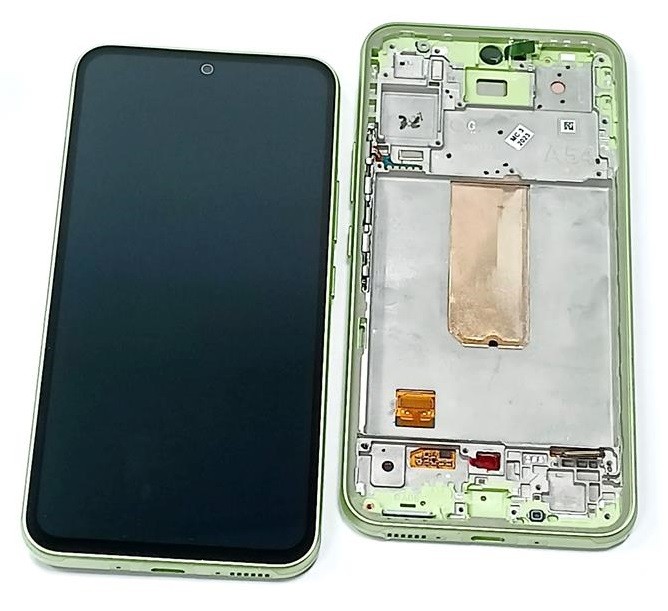 LCD ekranas Samsung A546 A54 5G 2023 su jutikliniu ekranu ir rėmu Lime originalus (surinktas service pack)