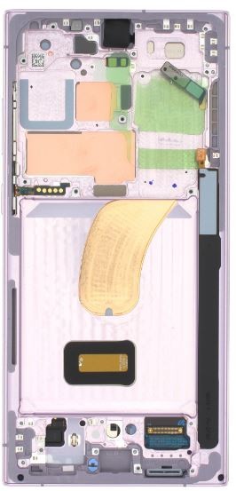 LCD screen Samsung S918 S23 Ultra 5G with touch screen and frame Lavender original (service pack)