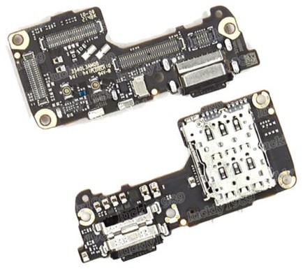 Flex Xiaomi 12 5G/12X 5G/12S 5G su įkrovimo jungtimi ir mikrofonu, SIM kortelės kontaktu originalus (service pack)