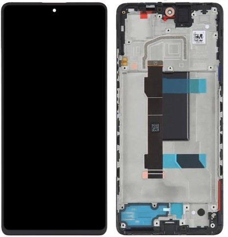 LCD ekranas Xiaomi Redmi Note 12 Pro 5G/Poco X5 Pro 5G su jutikliniu ekranu su rėmeliu Midnight Black originalus (aptarnavimo pakuotė)