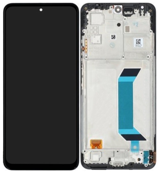 LCD ekranas Xiaomi Redmi Note 12 5G/Poco X5 5G su jutikliniu ekranu su rėmeliu juodas originalus (aptarnavimo pakuotė)