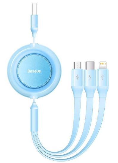 Baseus USB cable (CAMJ010017) 3in1 Lightning+micro+Type-C (3.5A) blue 1m