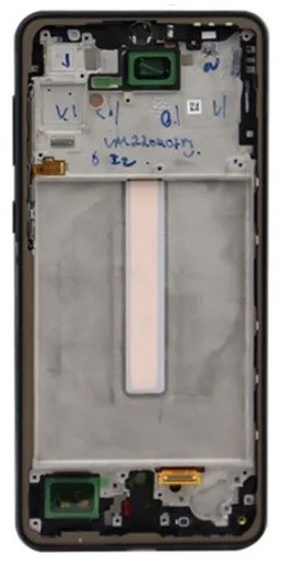 LCD ekranas Samsung A336 A33 5G 2022 su jutikliniu ekranu ir rėmeliu juodas OLED (tikro dydžio)