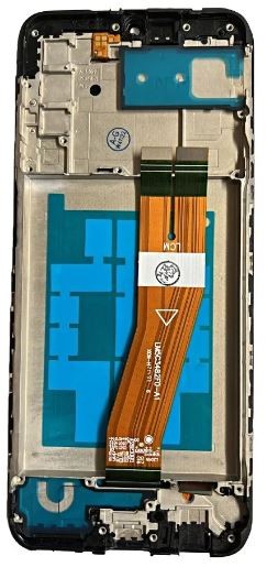 LCD ekranas Samsung A037G A03s 2021 (didelio formato Europos versija) su jutikliniu ekranu ir rėmeliu juodas originalus