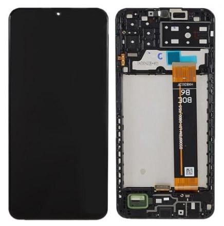 LCD ekranas Samsung A137 A13 2022 su jutikliniu ekranu ir rėmeliu juodas originalus