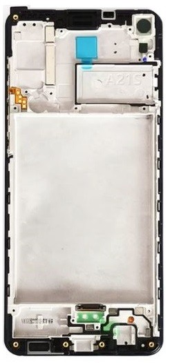 LCD ekranas Samsung A217F A21s su jutikliniu ekranu ir rėmeliu juodas originalus