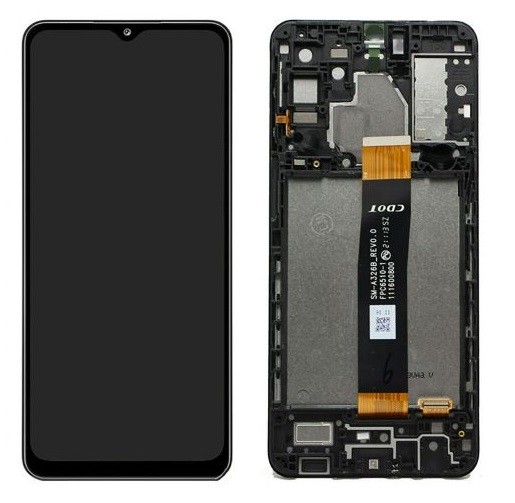LCD ekranas Samsung A326 A32 5G 2021 su jutikliniu ekranu ir rėmeliu juodas originalus