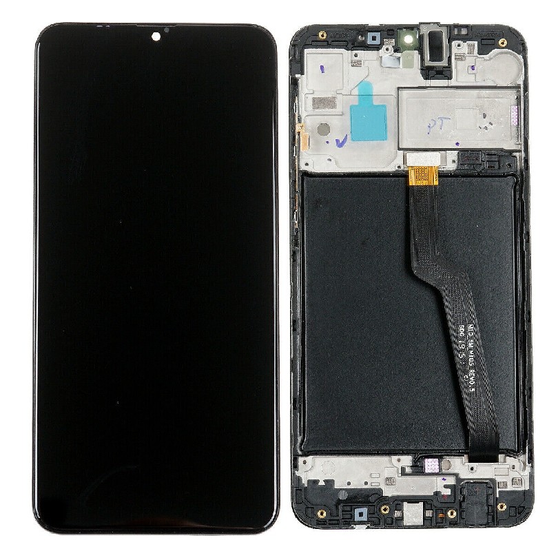 LCD экран Samsung A105 A10 Dual SIM с тачскрином и рамкой чёрный Оригинал