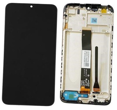 LCD ekranas Xiaomi Redmi 9A/9C/9AT/10A su jutikliniu ekranu su rėmeliu juodas ORG
