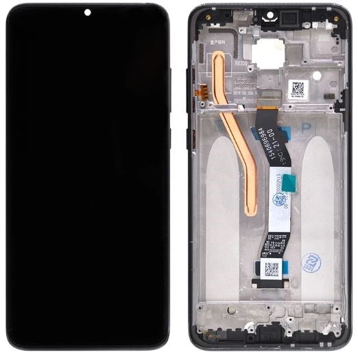 LCD ekranas Xiaomi Redmi Note 8 Pro su lietimui jautriu ekranu su rėmu pilkas ORG