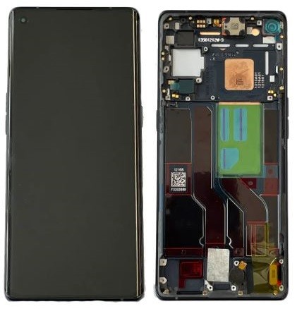 LCD экран Oppo Reno5 Pro 5G с тачскрином и рамкой чёрный Оригинал (б/у Grade C)