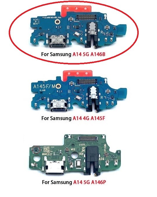 Flex Samsung A146B A14 5G 2023 jungtis įkrovimui, mikrofonui, ausinių lizdui originalus (service pack)