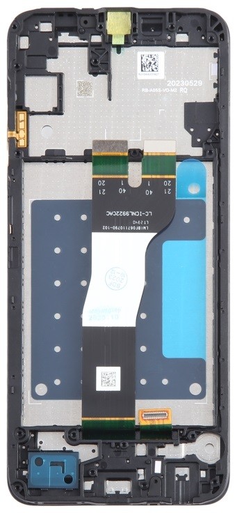 LCD ekranas Samsung A057 A05S 2023 su jutikliniu ekranu ir rėmeliu juodas originalus (service pack)