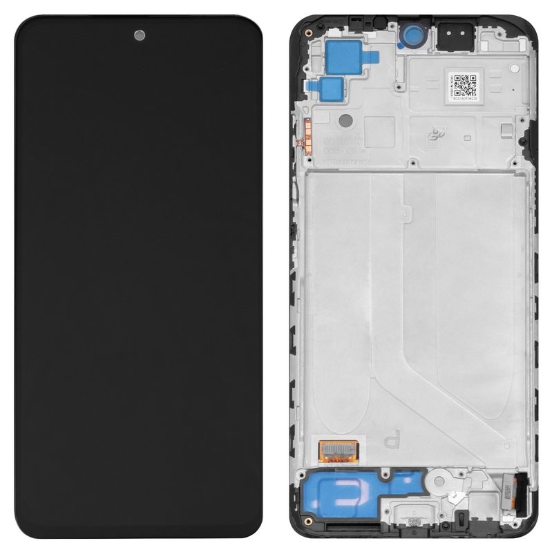 LCD ekranas Xiaomi Redmi Note 10/Redmi Note 10S/Poco M5s su jutikliniu ekranu su rėmeliu juodas OLED ORG