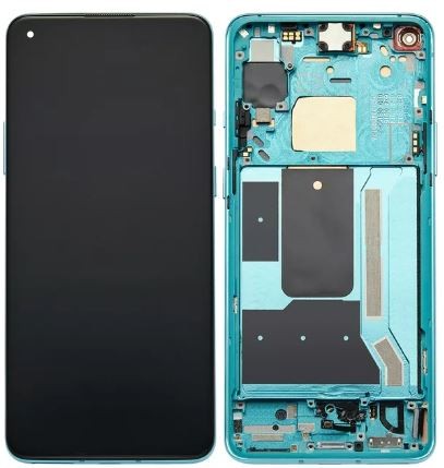 LCD экран OnePlus 8T с тачскрином и рамкой аквамариново-зелёный Оригинал (б/у Grade B)