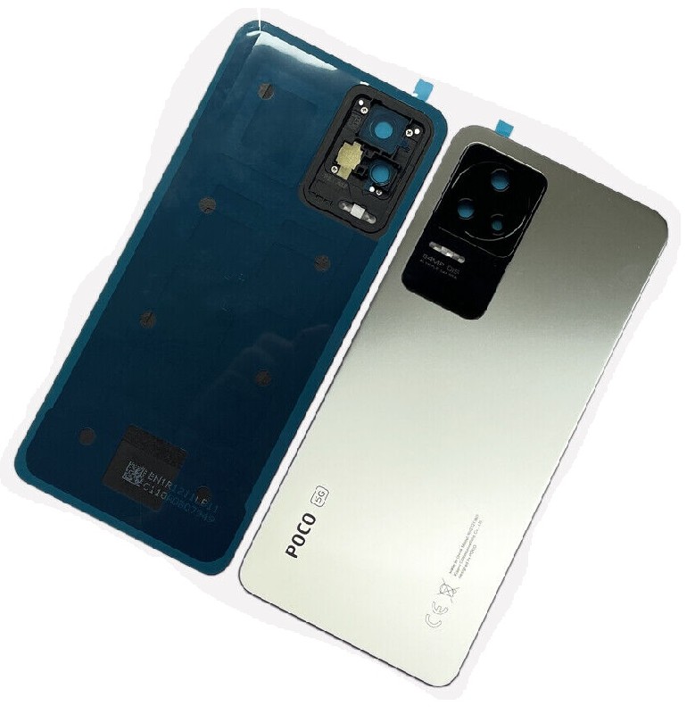 Задняя крышка для Xiaomi Poco F4 Moonlight Silver Оригинал (сервисная упаковка)