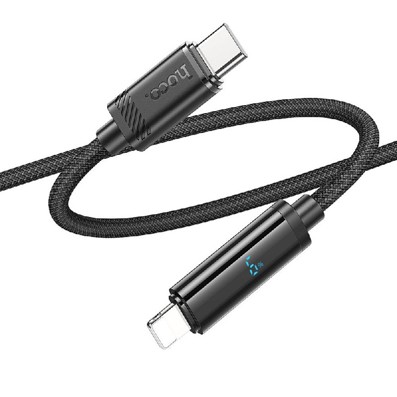 Кабель USB Hoco U127 lightning (27W) 1.2м чёрный