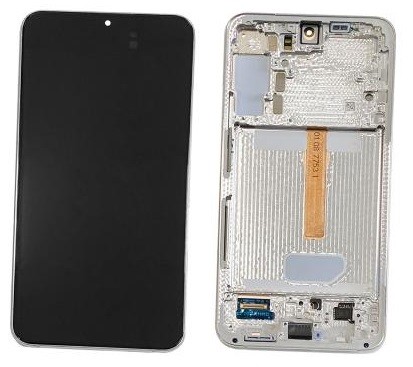 LCD screen Samsung S906 S22 Plus with touch screen and frame Pink Gold original (service pack)