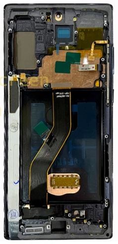 LCD экран Samsung N975 Note 10 Plus / N976 Note 10 Plus 5G с тачскрином и рамкой чёрный OLED (реальный размер)