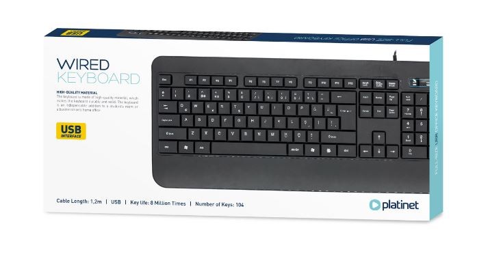 Wired keyboard Platinet PMK110B black