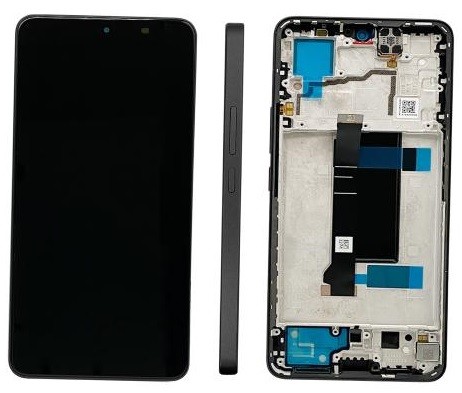 LCD ekranas Xiaomi Redmi Note 13 Pro 5G su jutikliniu ekranu ir rėmeliu, Midnight Black (suderinamas su Poco X6 5G), originalus (service pack)