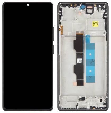 LCD ekranas Xiaomi Redmi Note 13 Pro 4G/Poco M6 Pro 4G su lietimui jautriu ekranu su rėmu juodas/mėlynas originalus (service pack)