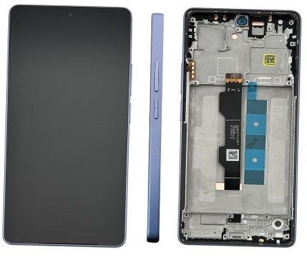 LCD ekranas Xiaomi Redmi Note 13 Pro 4G/Poco M6 Pro 4G su lietimui jautriu ekranu su rėmu Lavender Purple originalus (service pack)