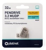 USB atminties įrenginys Platinet Metal UDP 32GB USB 3.2 + Type-C