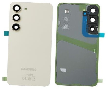 Задняя крышка для Samsung S911 S23 кремовая Оригинал (б/у Grade A)
