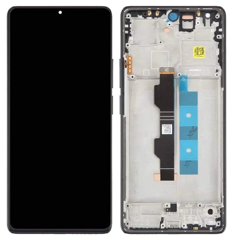 LCD ekranas Xiaomi Redmi Note 13 Pro 4G/Poco M6 Pro 4G su lietimui jautriu ekranu su rėmu Midnight Black OLED