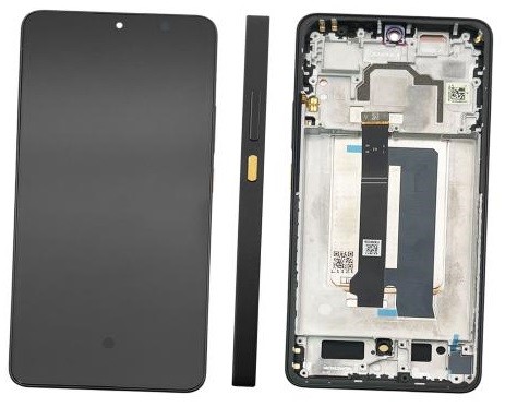 LCD screen Xiaomi Poco X6 Pro 5G with touch screen with frame Yellow original (service pack)