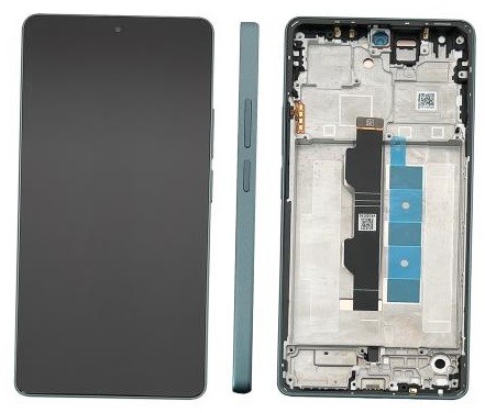 LCD ekranas Xiaomi Redmi Note 13 Pro 4G/Poco M6 Pro 4G su lietimui jautriu ekranu su rėmu Forest Green originalus (service pack)