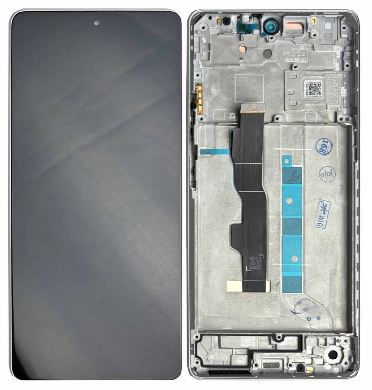 LCD ekranas Xiaomi Redmi Note 13 5G su lietimui jautriu ekranu su rėmu Arctic White originalus (service pack)