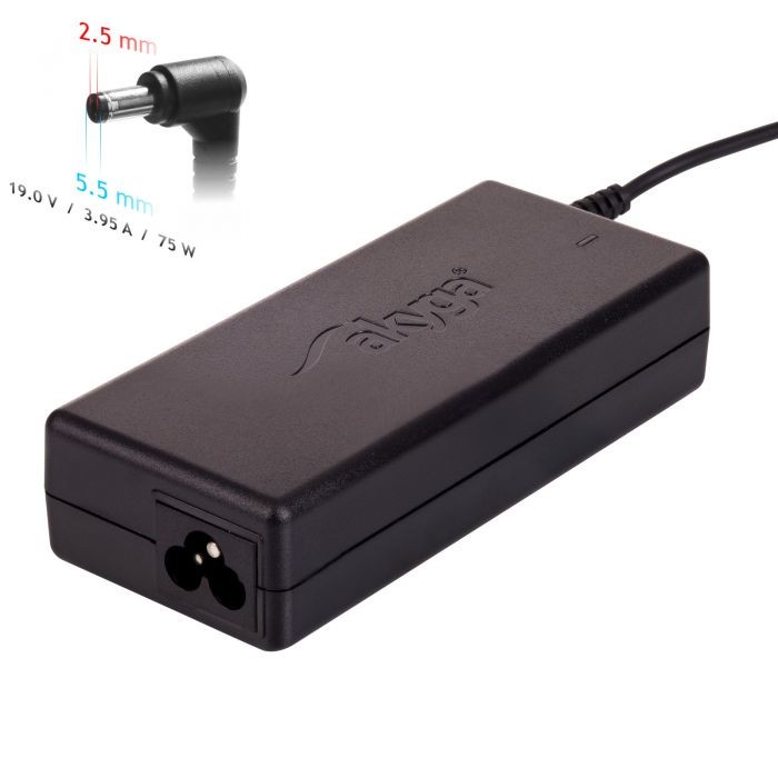 Įkroviklis nešiojamam kompiuteriui Akyga AK-ND-02 (19V / 3.95A 75W 5.5 x 2.5mm) ASUS / TOSHIBA / LENOVO 1.2m