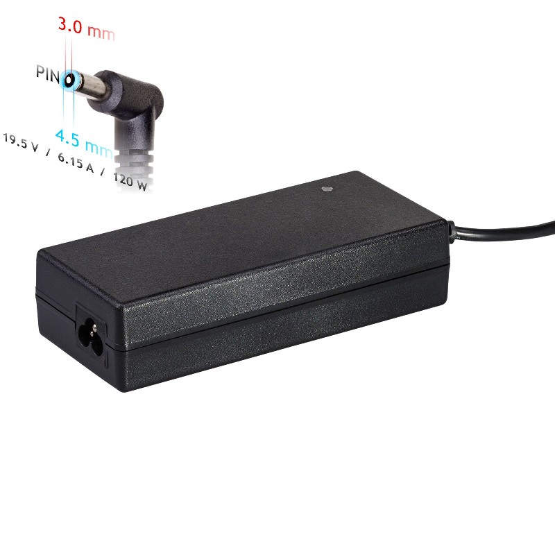 Įkroviklis nešiojamajam kompiuteriui Akyga AK-ND-45 (19.5V / 6.15A 120W 4.5 x 3.0mm + pin) HP 1.2m