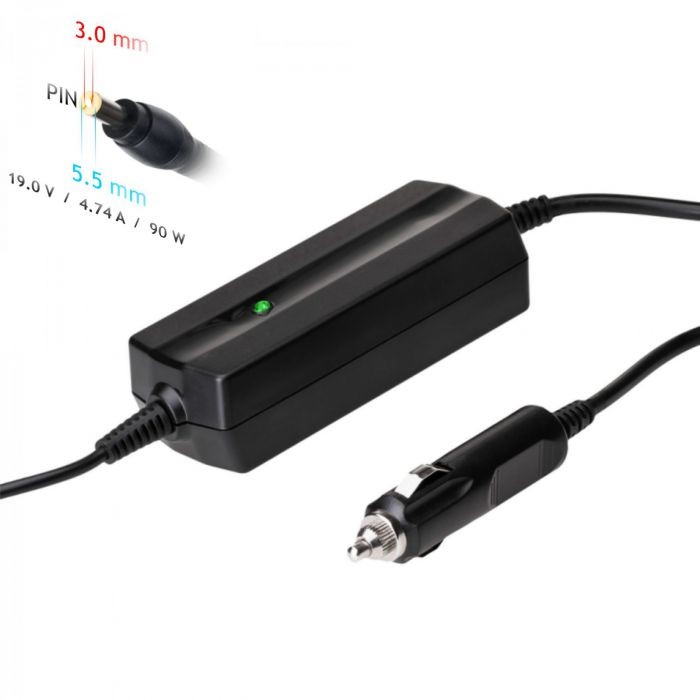 Akyga AK-ND-37 car charger for laptop (19V / 4.74A 90W 5.5 x 3.0mm + pin) Samsung 1.2m