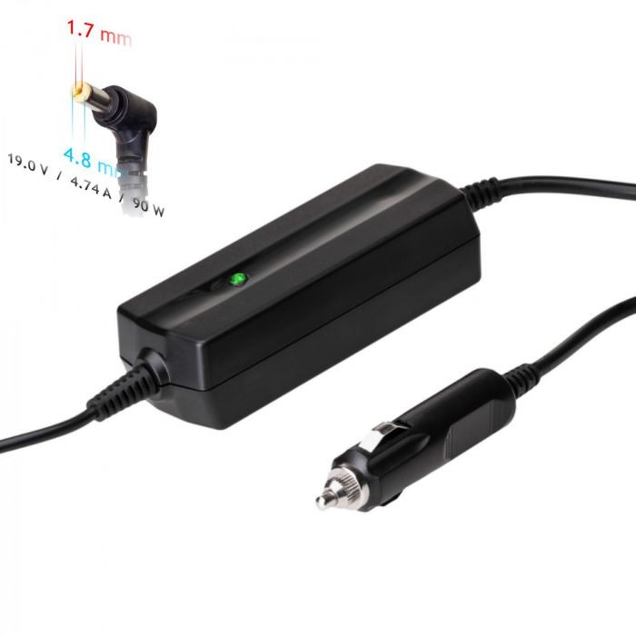 Akyga AK-ND-35 car charger for laptop (19V / 4.74A 90W 4.8 x 1.7mm) HP 1.2m